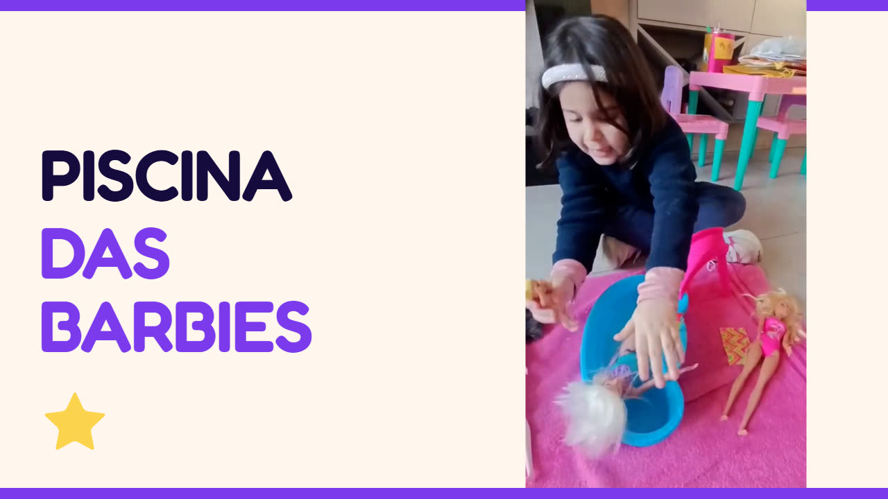 Miniatura de Piscina e escorregador das Barbies